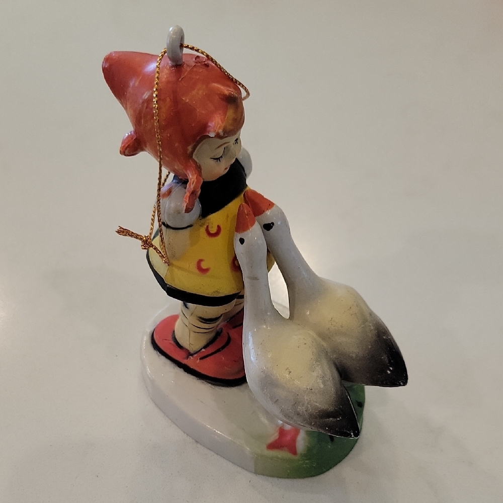 Vintage Celluloid Red and Yellow Bird Ornament